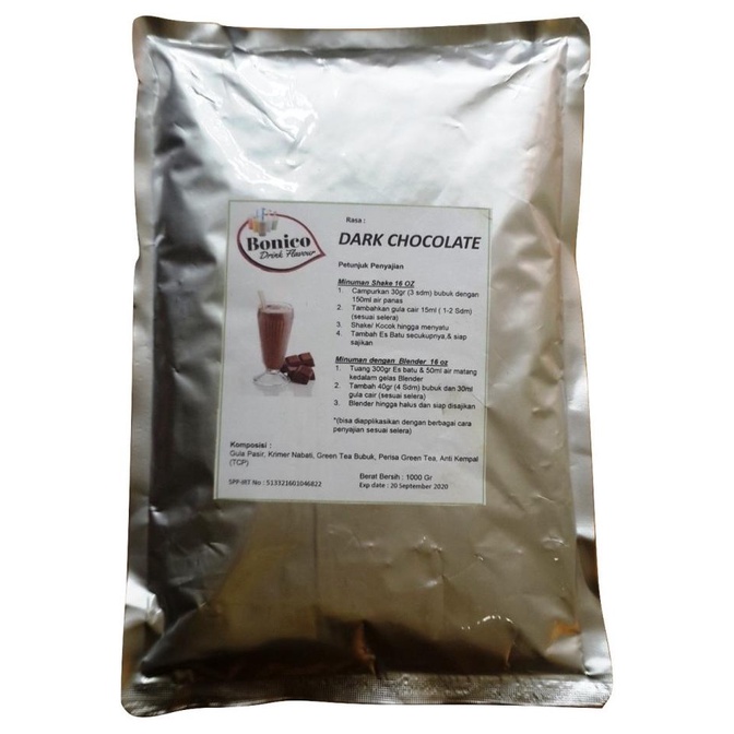 

Bubuk Minuman Rasa Kekinian DARK COKLAT powder 1kg CHOCOLATE