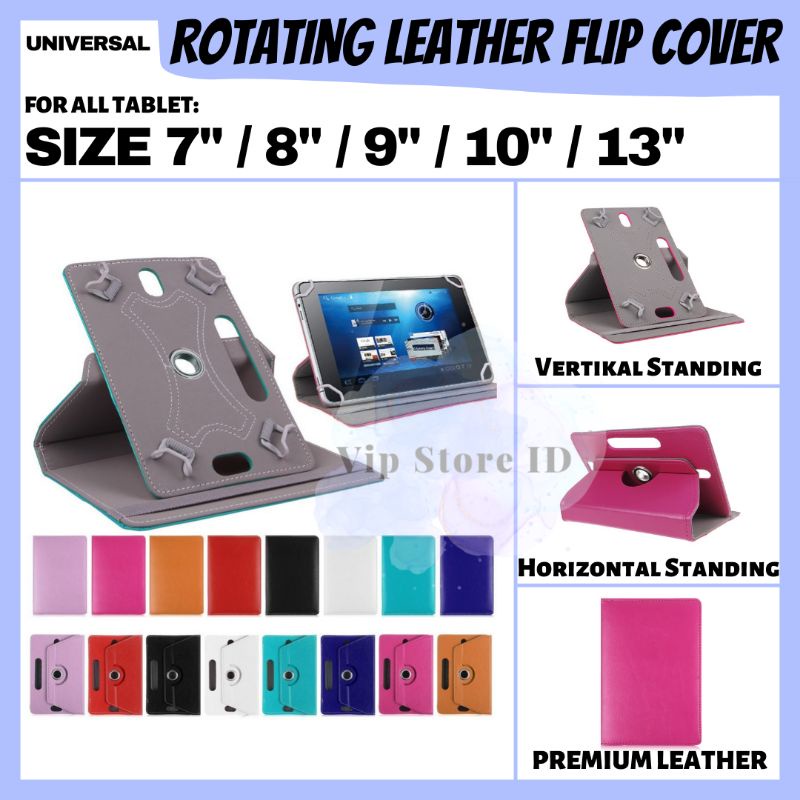 UNIVERSAL CASE TAB TABLET 7 8 9 10 13 INCH ROTATE FLIP BOOK COVER CASE CASING SARUNG KESING FLIPCASE