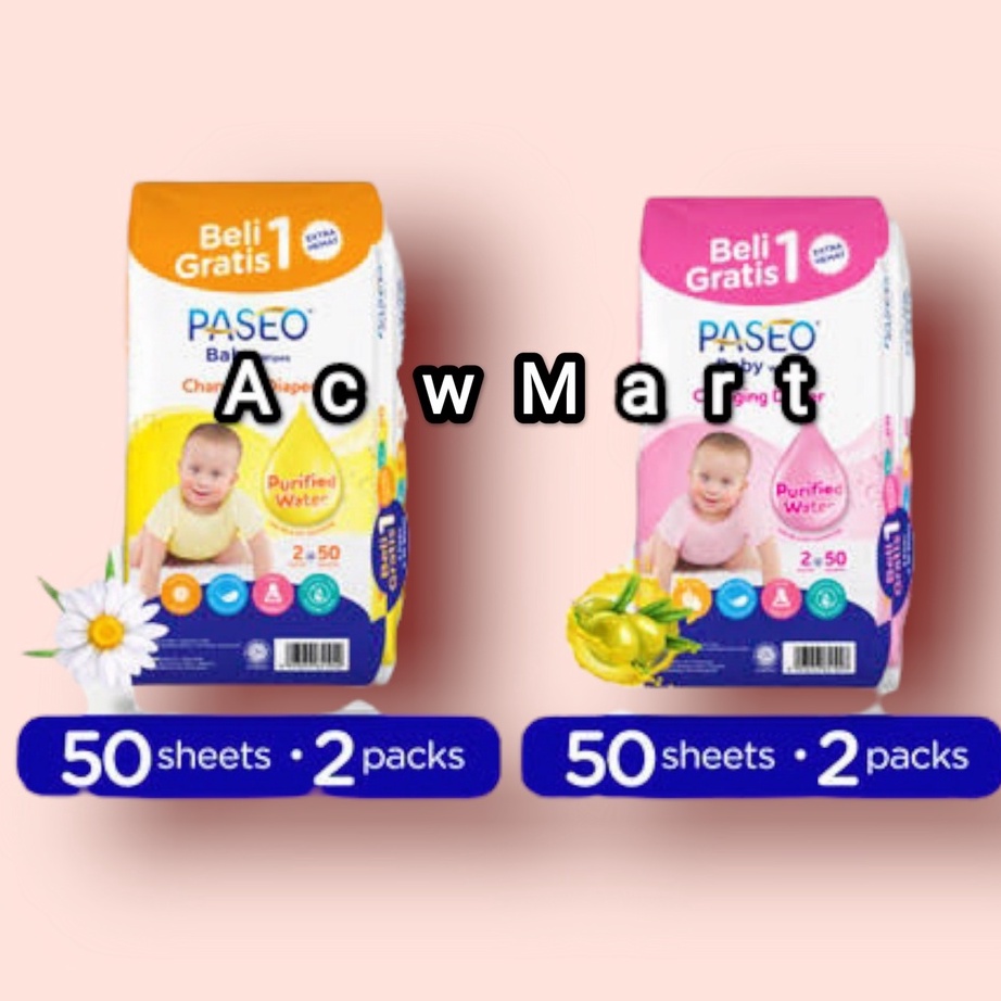 

PPPG3268㊕ Paseo Basah 50 sheet 1+1 ( buy 1get 1 ) murah Tissue tisu tissu Paseo Baby 50 sheet ㊡
