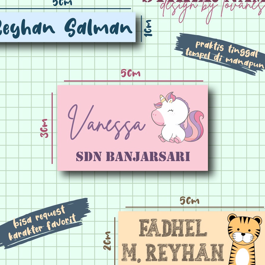 

VLSS4066㊝ Stiker Nama / Stiker Tempel / Label Nama ㊟