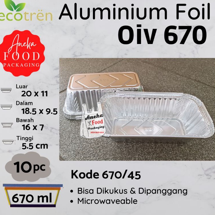 ￣ GZ 10pc- Wadah cup aluminium foil loyang kotak Oiv 670 ☆ ✍
