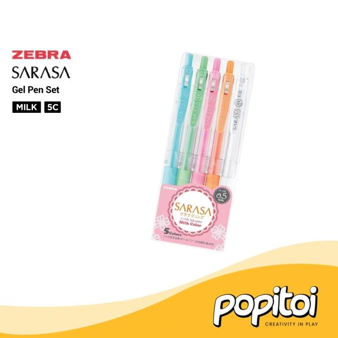 

+++++] Zebra Sarasa Gel Pen SET Pulpen Milky Neon Vintage Deco Shine Milk