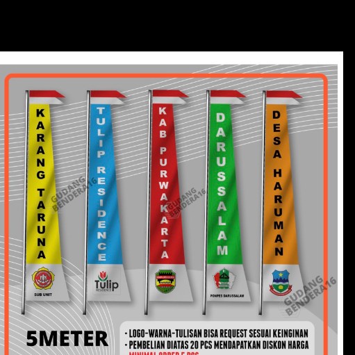 Umbul Umbul Bandir Custom 5 Meter Tantinseller