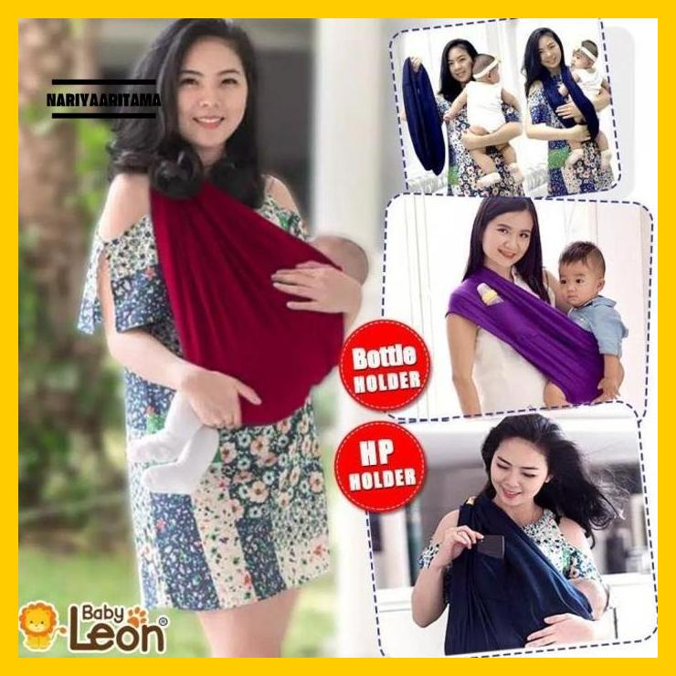 Gendongan Bayi Kaos/Geos Baby Leon Polos Warna NAVI Ukuran M dan L nariyaaritama