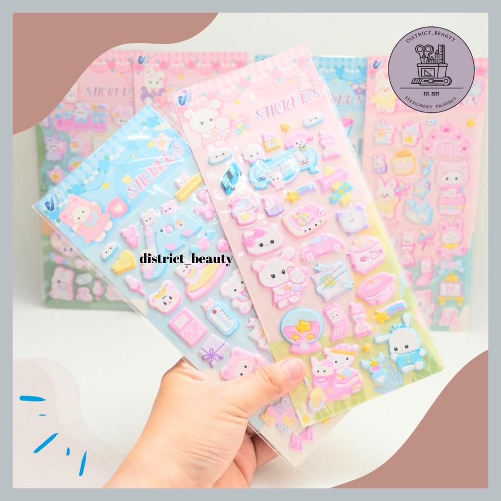 

STIKER 3D KELINCI WX-MA STICKER TIMBUL RABBIT PINK LUCU