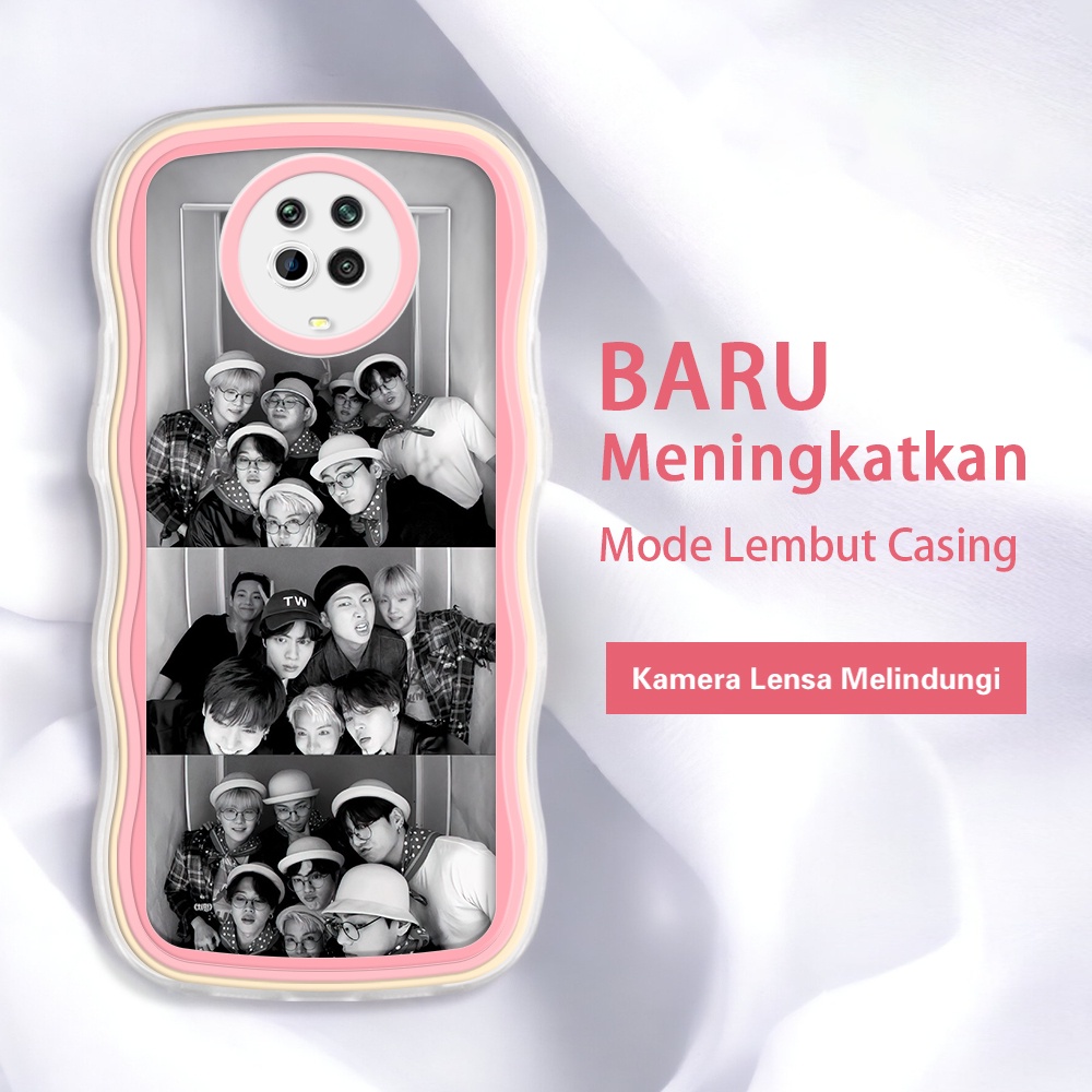Redmi Note 9S 9 8 7 4 4Pro Pro Xiaomi INS BTS BT21 Foto hitam dan putih Cool Kor Kesing case hp mura
