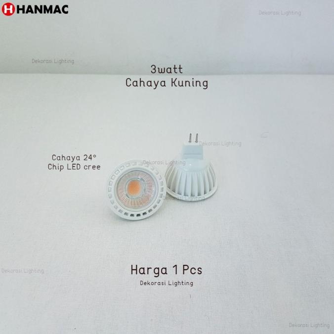 H3Q LAMPU HALOGEN LED 3W SOROT SPOTLIGHT WARM WHITE E27 MR16 G4 SPOT