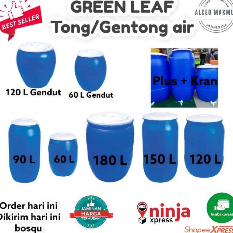 ➻ TONG AIR / TONG AIR + KRAN GREEN LEAF 60 90 120 150 180 LITER ✭ ❉