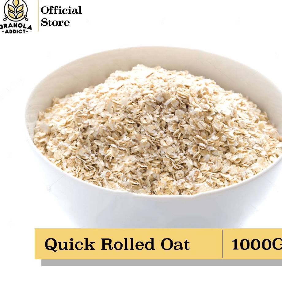 

Model Terkini Granola Addict - Quick Rolled Oat / Gandum Instant 1KG Seller