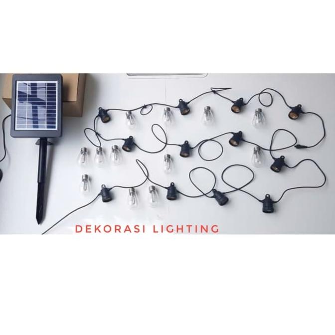 lampu gantung kabel fiting solar cell waterproof led tenaga surya