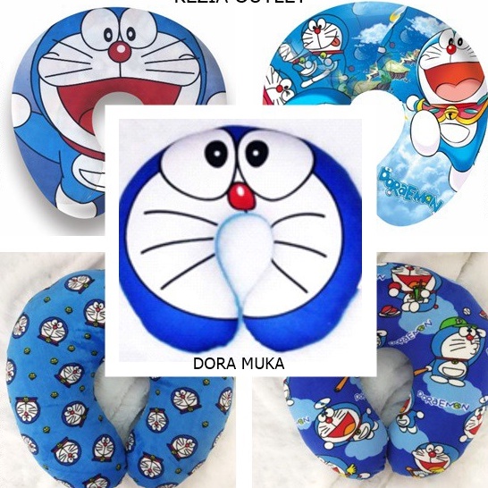 ✤Hot✤ Bantal Leher Karakter Kartun Doraemon, Bahan Halus Berkualitas  - bantal leher travel - bantal