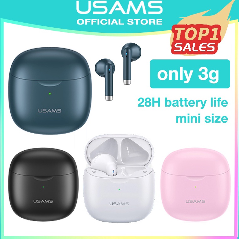Terlaris.. USAMS Official Original True Wireless Bluetooth Earphone TWS IA04 Mini Earbuds Stereo ear