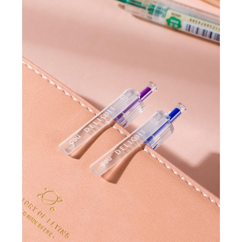 

8.8 [Discount] Deli School Gel Pen / Pulpen Gel 0.5 Mm 6 Warna Retracable Gratis Sticker Lucu Eg118-6C New !!