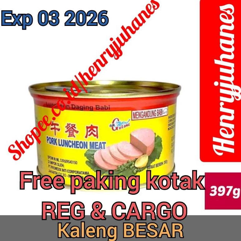 

8.8 [Discount] 397 Gram Gulong Canned Ham Pork Luncheon Meat / Free Pakiing Kotak Untuk Reg Dan Cargo Daging Babi/ Daging Maling New !!