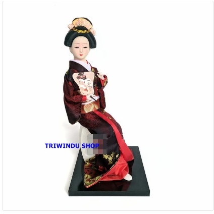 Boneka Geisha Jepang - Japanese Geisha kimono hitam