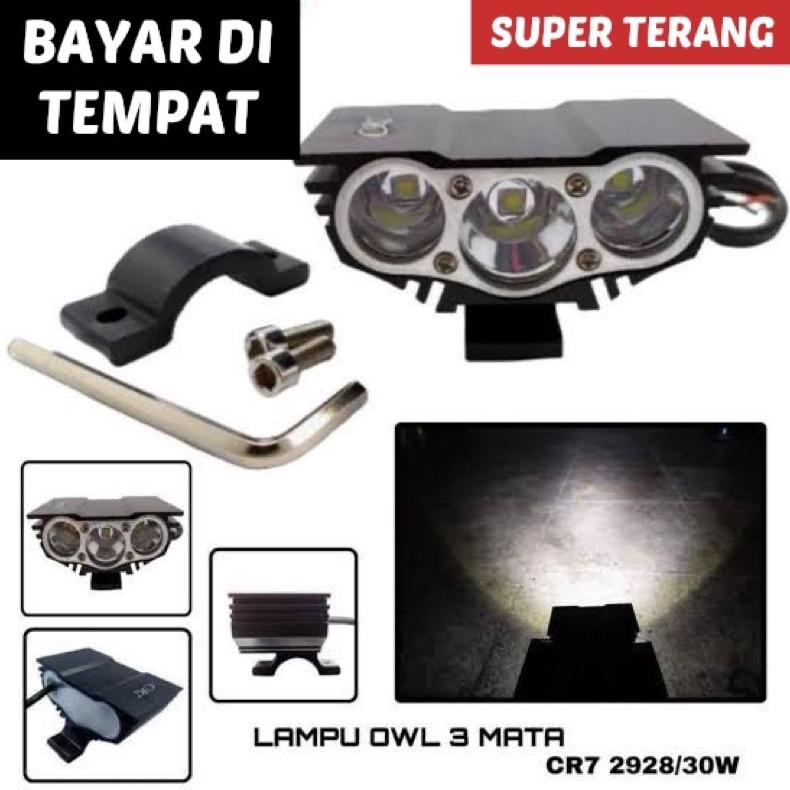 Suku Cadang Lampu Tembak Sorot Owl Mini Led Cree 2 Mata & 3 Mata 30 Watt Cnc Universal Nmax Pcx Aero