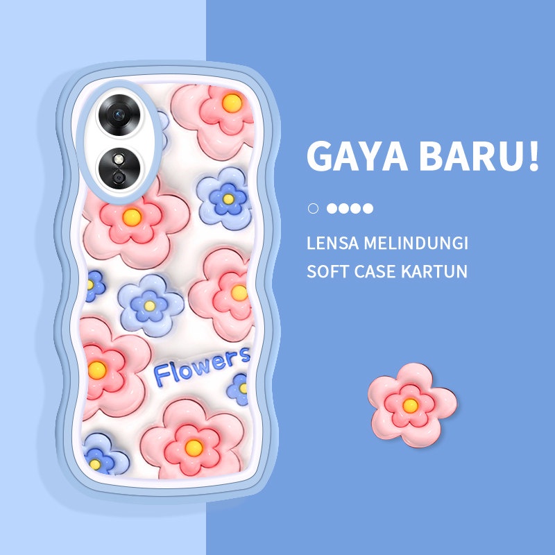 Casing Ponsel untuk OPPO A17K A1K A31 A33 2020 A32 A35 A36 A37F A39 Case Kartun Lucu Beruntung Berwa