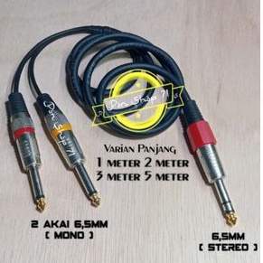 Jack Audio Akai TRS 6.5 Stereo To 2x AkaiMono 1m/3m/5m - CANARE -1 METER