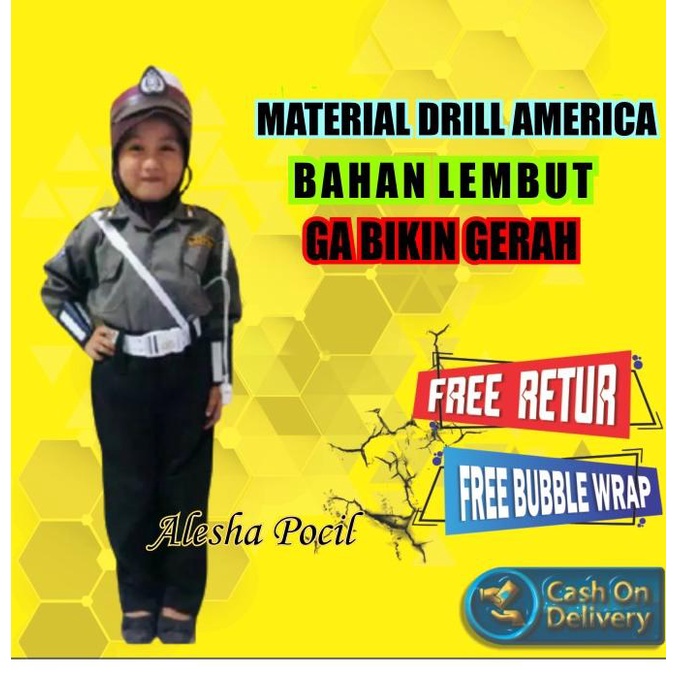 Baju Polisi Anak Laki Laki Perempuan seragam Polisi Anak Tk Paud