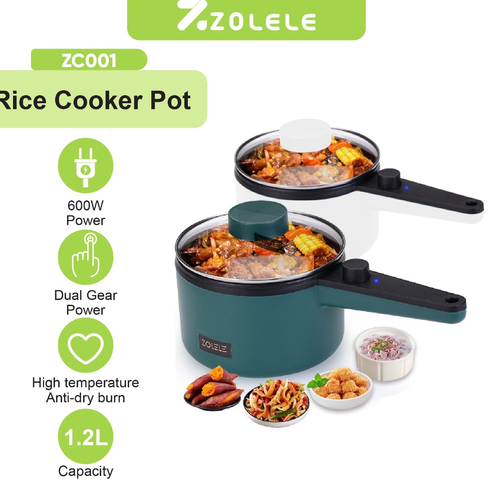 Ready.. ZOLELE Panci Listrik Rice Cooker 1.2L Mini Non Stick Penanak Nasi Large Capacity Electric Co