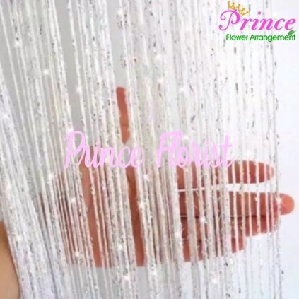 Tertop  COD TIRAI BENANG GLITER 1X2M DEKORASI //RUMBAI BLING BLING IMPORT PLASTIK HIAS RUMAH/hiasan 