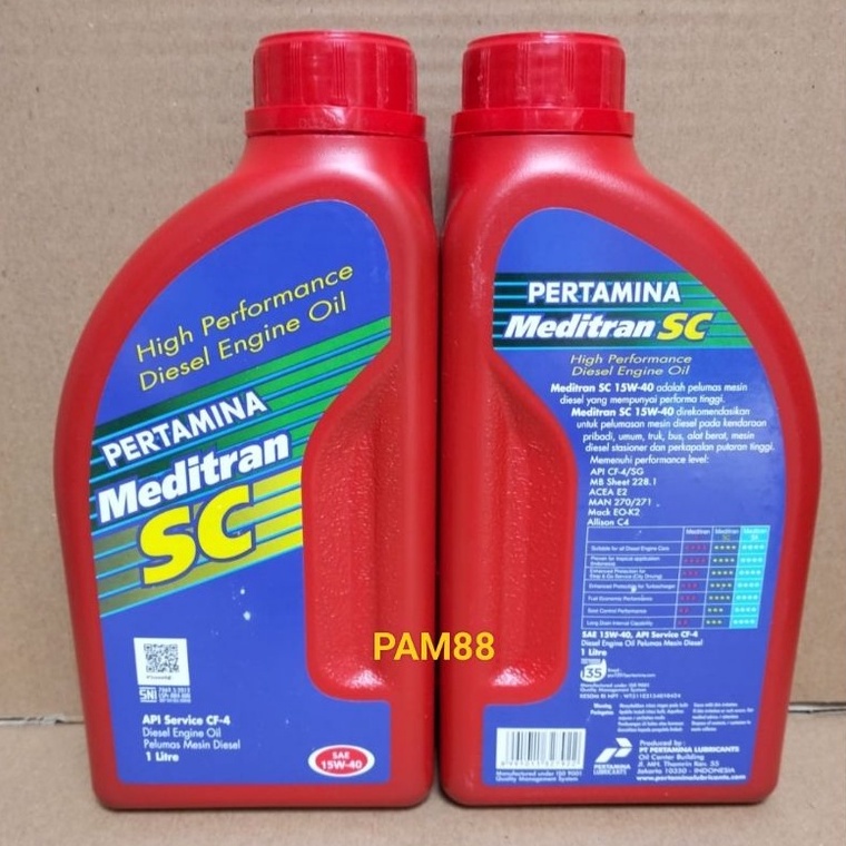 Terpercaya.. Oli Meditran SC... 1 liter..15 W - 40..diesel..SC 40