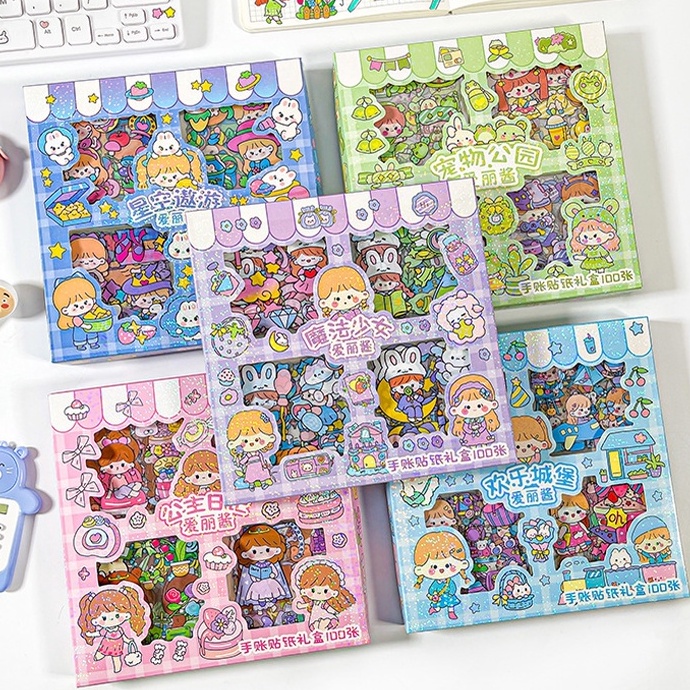 

➘Best Terlaris ZVGLV Ellie Stiker Korea Isi 100 Pcs Sticker Deco Aesthetic / Bujo /Scrapbook Momo Girl Sticker Tumbler / Binder / Case Hp / Diary / Diy C43 ✩Laris