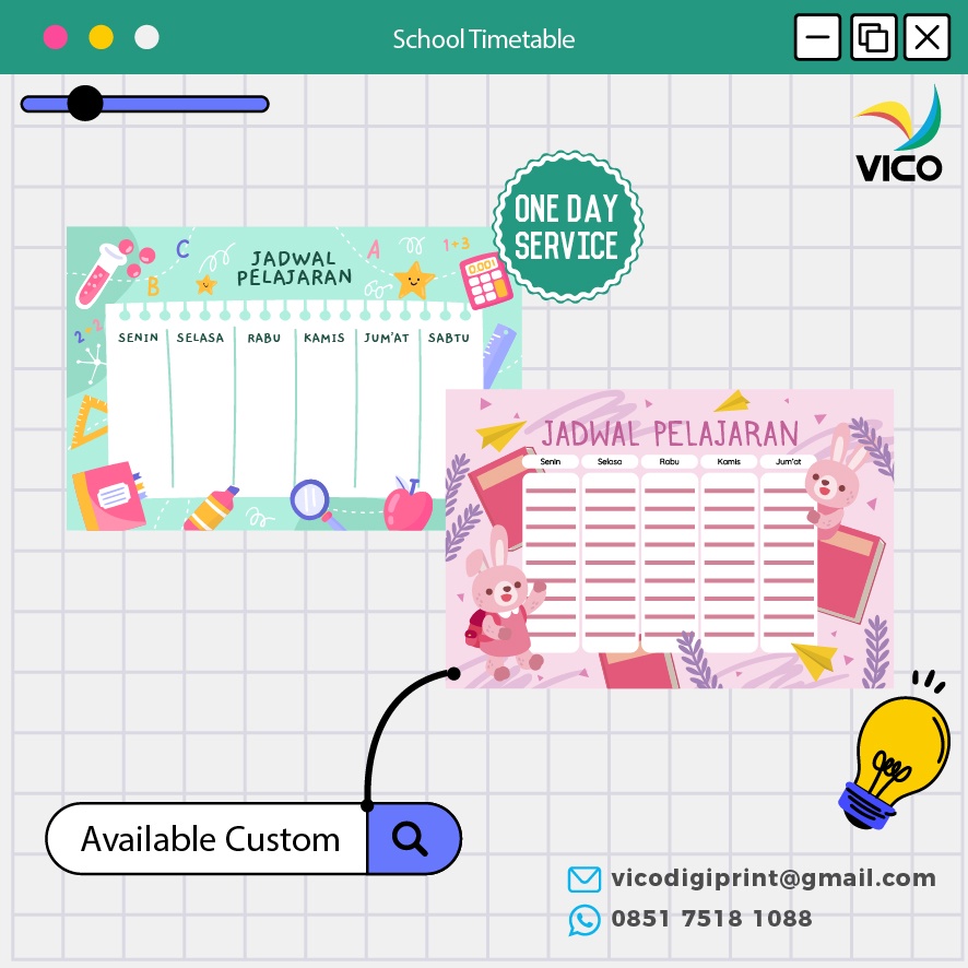 

Poster Jadwal Pelajaran - Jadwal Sekolah
