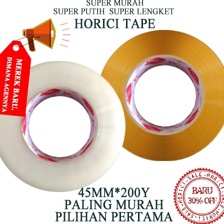 

✫Murah⁑↓ GISEM MURAH SUPER CLPER 45mmx200Y LAKBAN BENING DAN COKLAT HORICI TAPE DAN HOKI TAPE Q43 ❋Ready