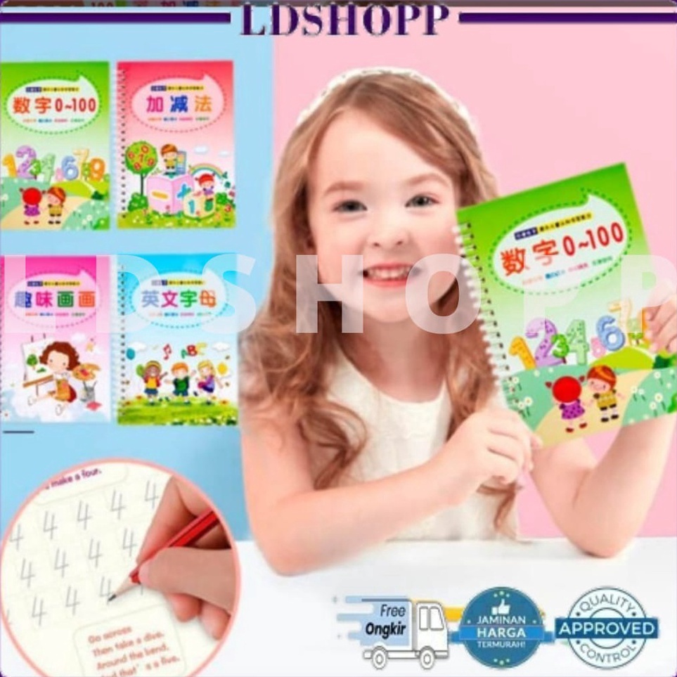 

✨ 7.7 LDS Buku Belajar Menulis Huruf Dan Angka Anak Paud / Buku Magic 3D Practice Writing Book