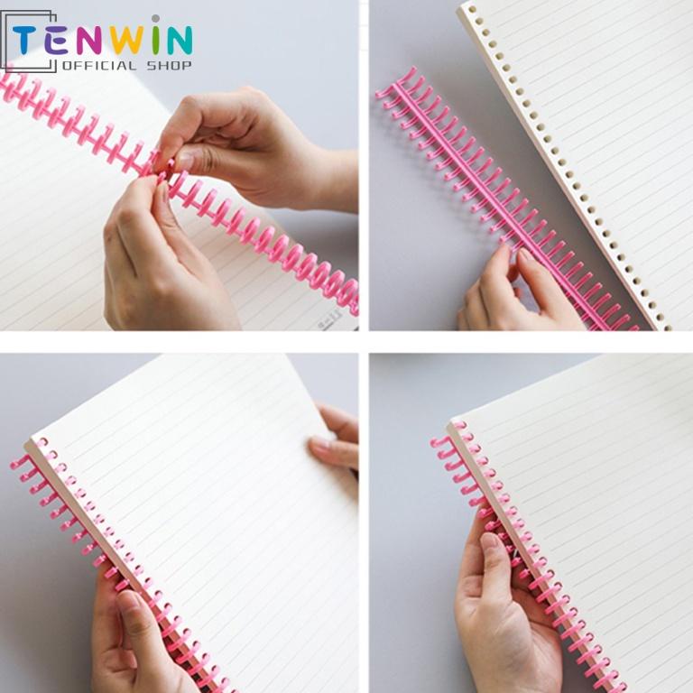 

Potong Harga Haru Ring Binder Plastik Spiral 30 Lubang Untuk Loose-Leaf Paper A4 B5 A5 A6 A7-Tenwin