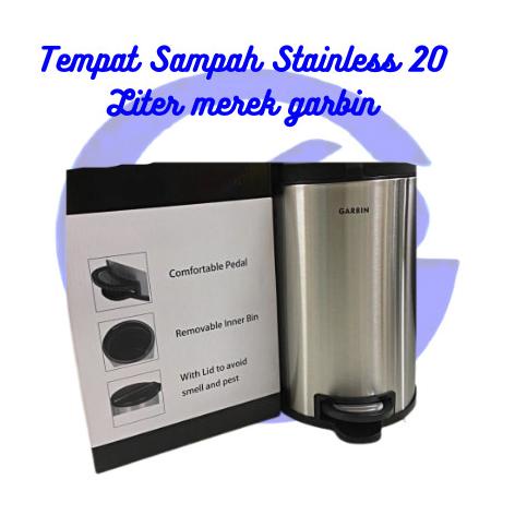 Tempat Sampah Stainless 20 Liter Tempat Sampah Injak Pedal Garbin