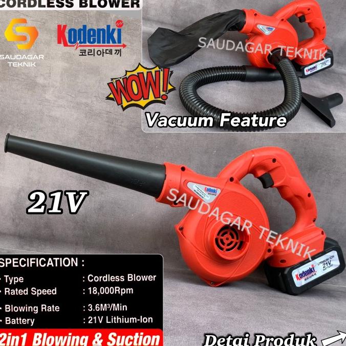 Cordless Blower Kodenki Mesin Blower Tangan Baterai Vacuum Cleaner