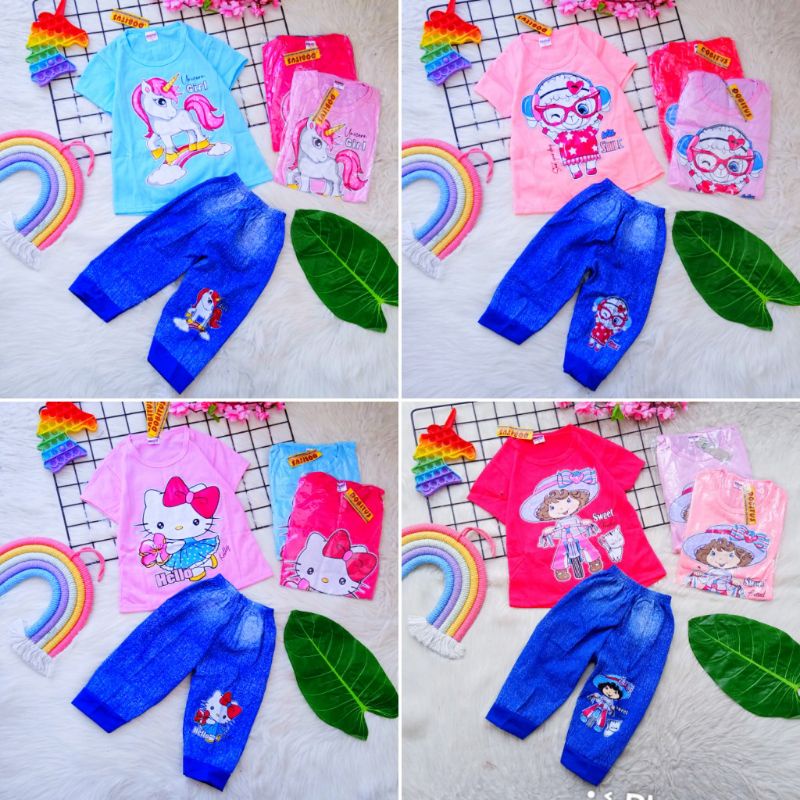 GROSIR DOBITUS @26.5K setelan anak perempuan SUPPLIER BAJU ANAK  MURAH  setelan dobitus cewek