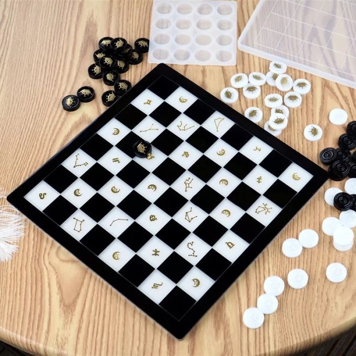 Mold papan catur chess board cetakan resin cetakan papan catur