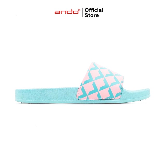 Ando Official Sandal Selop Slip On Flo Wanita Dewasa - Merah Muda/Tosca