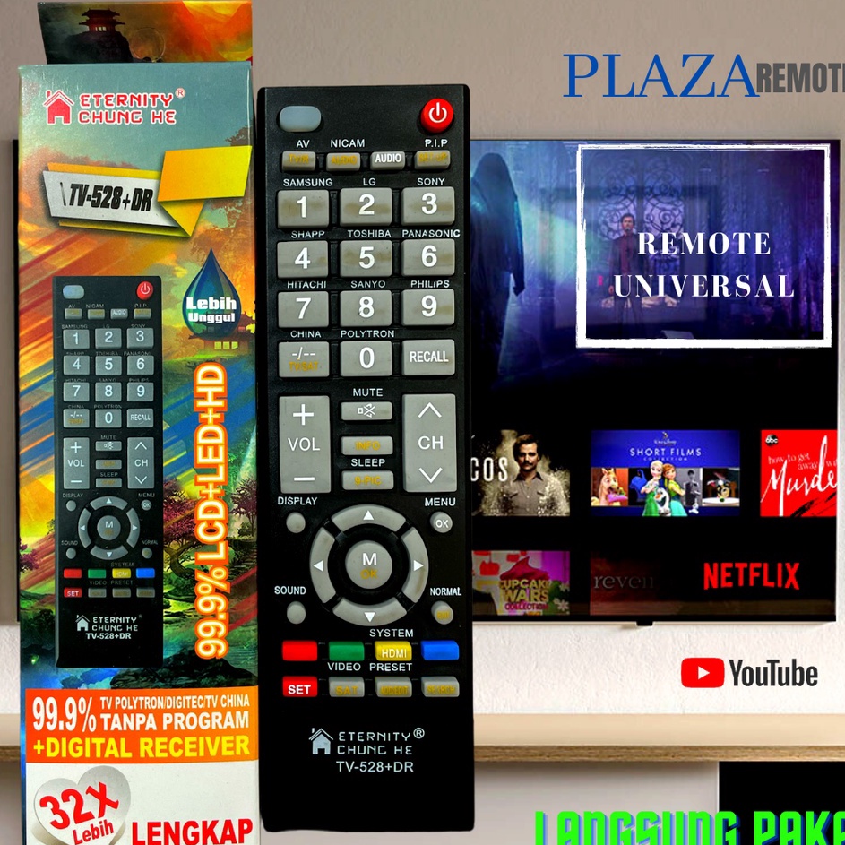 Terlaris REMOTE MULTI TV LCD LED TABUNG CHUNGHE 528 LG ICHIKO JUC SONY POLYTRON DLL f Premium ®.