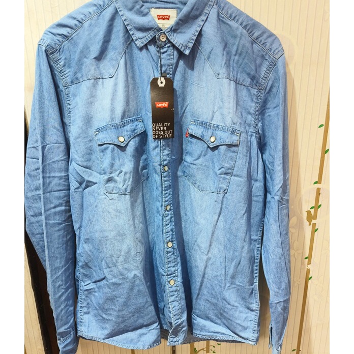 Terbaik.. Kemeja Denim Import Levis/Kemeja Denim Levis Pria/Kemeja Denim Pria/Kemeja Levis Denim Cow