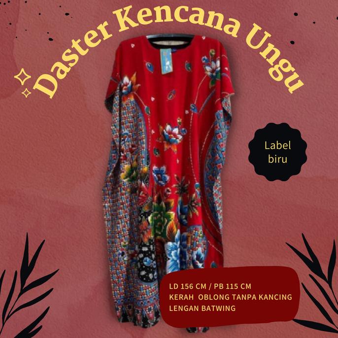 Daster Kalong Jumbo Kencana Ungu Label Biru Daster Kekinian
