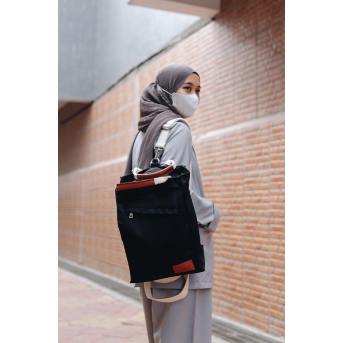 Tas Rangsel Wanita 3 IN 1 Bahan Canvas Anti Air Kinan Bag by Lavvon