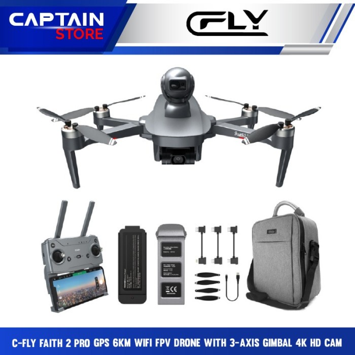 C-FLY FAITH 2 PRO GPS 6KM WIFI FPV DRONE WITH 3-AXIS GIMBAL 4K HD CAM ORIGINAL