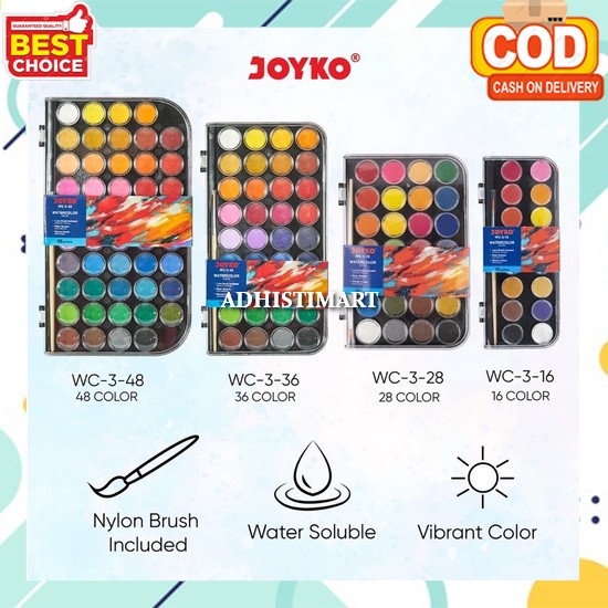 

Watercolour Painting Padat Cair Water Color Set Watercolor Set Art Murah Dan Bagus Lengkap Semua Warna Cat Lukis Kanvas Cat Air Lukis Lengkap Non Toxic Tidak Beracun Cat Air Anak Set Lengkap (Isi 36 & 48 Warna) Watercolor Set Cat Air Joyko Wc-3