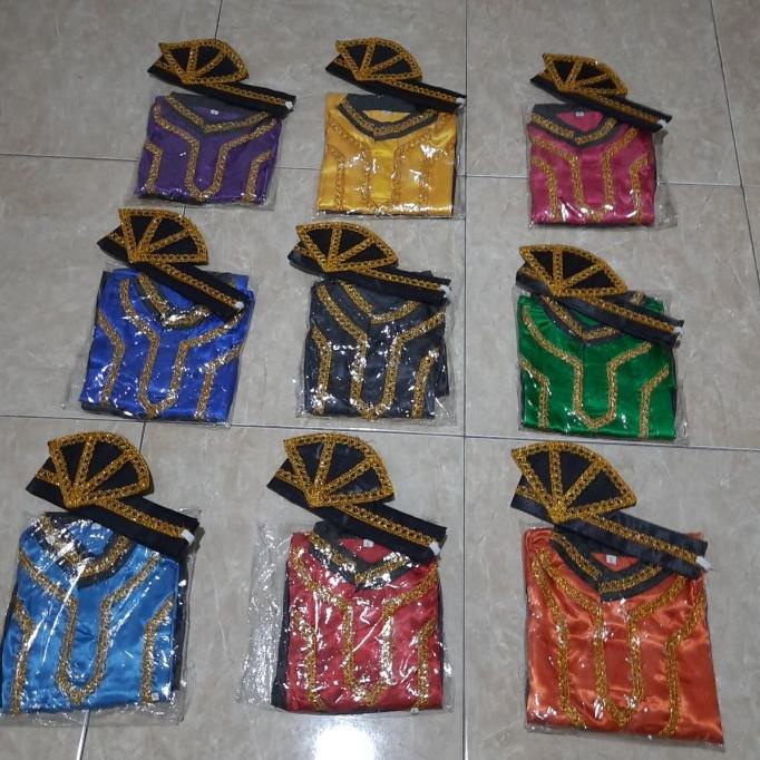 baju anak adat aceh saman perempuan L topi kipas nusantara