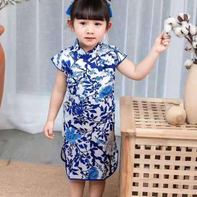 CHEONGSAM DRESS PESTA ANAK BAJU BATIK PESTA ANAK MURAH CHONGSAM MERAH