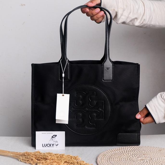 Tory Burch Ella Nylon Tote Bag In Black - ORIGINAL 100%