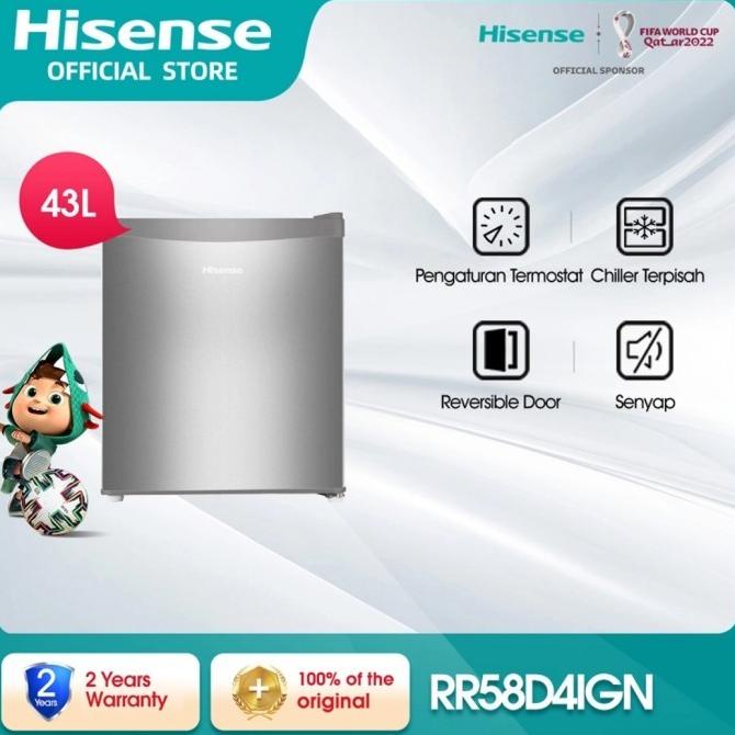 Gosend Hisense Kulkas Mini Bar 43L Refrigerator Rr58N4Ign Lilyagnesiashop