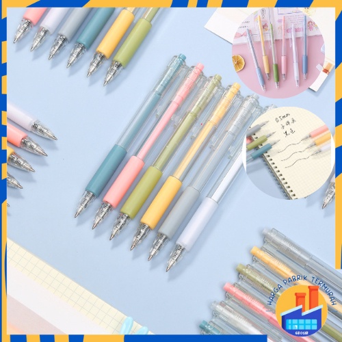 

HPT Tinta Hitam Alat Tulis Sekolah Kantor Pen Warna Warni Bolpoint Polos Murah Pulpen Cetekan Transparant Polos Pena Gel 0.5mm