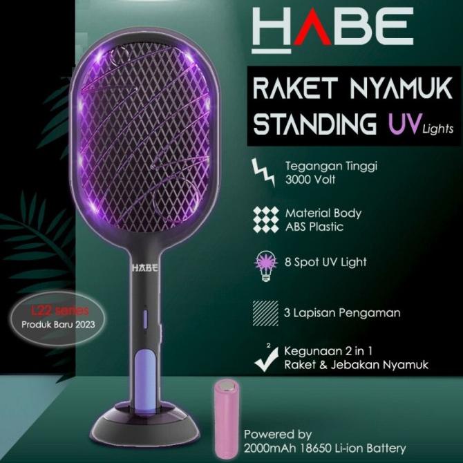 Ready oke] HABE Raket Nyamuk UV Multifungsi Standing Mosquito Trap