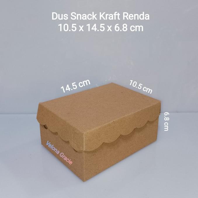 

8.8 Dus Kraft 10X14 Renda Isi 50 Pcs Kotak Kue Snack Box Coklat Non Lami