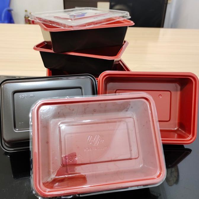 Terlaris Mika Bento Thinwall 650Ml +Tutup @25 / Kotak Makan Plastik Tanpa Sekat